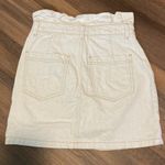 Free People  Off-White Denim Paper Bag Mini Skirt Size 2 Photo 10