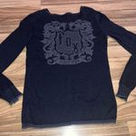 Fox Racing Pullover Womans L large Black Sheer‎ Long Sleeve Tight V Neck Photo 0