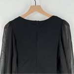 Rumor Womens‎ Size M Black Mesh Sheer Balloon Long Sleeve Faux Wrap Mini Dress Size M Photo 9