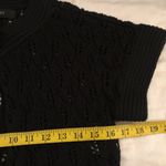 Y2K Whimsygoth black crotchet knit bolero shrung crop jacket cardigan top blouse short sleeve one top button #acubi #dark academia #preppy #subversive #vampy Size S Photo 3