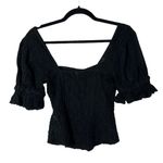 Free People Spring Fling Black Lace Short Sleeve Blouse XS Photo 2