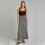 Anthropologie NWT  Butterfly Floral Black & White Maxi Slip Skirt Boho XL Photo 6