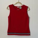 White Stag Vintage 90’s  Red Sleeveless Sweater Star USA Americana Small Photo 1