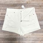 American Eagle  White Distressed Cut Off High Waisted Mom Shorts NWT 16 Stretch Photo 4