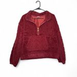 No Boundaries Red fuzzy quarter zip pullover from  size large 11-13 youth Photo 0