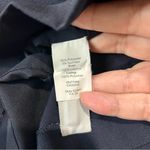 Madewell  Women’s Sleeveless Peplum Leather Trim Tank Top Blue Black Size 4 EUC Photo 4