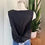 Vintage Floral Corduroy Vest L/XL Velvet Look‎ 90s Black Photo 3