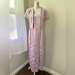 Vintage ‘90s J.R. Nites by Caliendo Lilac Short Sleeve Jacket + Maxi Dress Set Purple Size 8P Photo 1