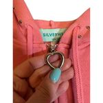 Silver Wear Pink Long Sleeve Hooded Studded Trim Sweat Jacket Women Sz L Size L Photo 4
