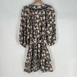 LC Lauren Conrad Womens Size L Black Floral Ruffle Chiffon Collared Shirt Dress Photo 10