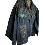 Vintage Painted Denim Jacket‎ Blue Size L Photo 2