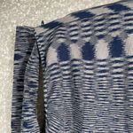 Notations Women's Blue & Gray Ikat Boho Cowl Neck Sweater - Size XL - Lagenlook Photo 3