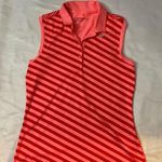 Nike  Precision Print Sleeveless Golf Polo Shirt Lava Glow/Max Orange M Dopamine Photo 3