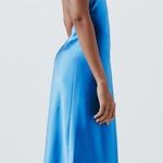 ZARA Dress Cobalt Blue Satin Effect Maxi Midi Wedding Party Date Coctail Photo 8