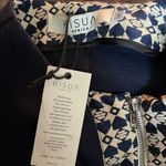 NWT KISUA AFRICA WOMEN’s Size Large Zip Front Short Sleeve Navy And Cream Blue Photo 7