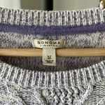 Sonoma  Cable Knit Purple‎ and White Heather Sweater Photo 3