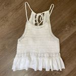 Japna GOA Beachwear By  Sleeveless Crochet Coverup Top White Tie Strap ~ Size S Photo 3