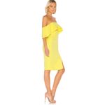 Bardot  Band Dress Women's 4 Yellow Off Shoulder Knee Length Slit Sheath Ruffled Photo 9