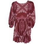 Free People girl talk printed v-neck tunic size XS floral print uneven hemline Photo 2