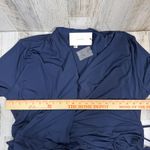 Halston Navy Wrap Dress XL | Long Sleeve | Stretch V Photo 5