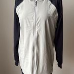 Lucy Power Up Black and Cream Long Bomber Jacket Size L Photo 0