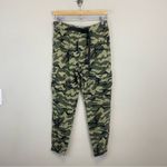 Pam & Gela Green Camouflage Print Cargo Cropped Military Pull On Pants Size S Photo 2