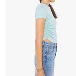 #23 NWT MOTHER Denim The It's A Cinch Side Ruched Tee in Eggshell Blue Size M Photo 2