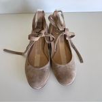 Gianvito Rossi  Suede Ankle-Wrap Ballerina Flat, Light Gray Photo 2