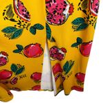 Eloquii Yellow Pomegranate Print Maxi Dress Sz 18 Colorful Fruit Resort Stretch Photo 1