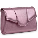 Liselle Kiss pink metallic leather clutch handbag crossbody Photo 14