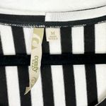 Comfy USA Modal Blend Vertical Stripe Tunic Size Medium Jersey Knit Lagenlook Black Photo 2