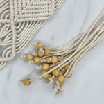 Womens Mother of Pearl Woven Macrame Tie Belt Small (S) ✨ White Photo 3