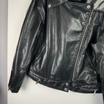 Therapy Womens Moto Faux Leather Biker Jacket Sz 1X Zip Sleeves Black Photo 3