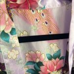 Stunning boutique lilac peacock printed ladies robe medium lounge novelty Purple Photo 4