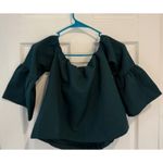 Paper Heart  Off Shoulder Top Bell Sleeve Green Blouse Party‎ Cocktail Medium Photo 4