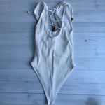 ZARA  White Ribbed Cut Out Bodysuit Size S Photo 5