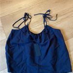 Gianni Bini NWT Gianni Binni Navy Tank Top Size medium Woven Bella Blouse Photo 4