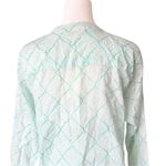 Oliphant Tasseled Diamond Printed Tunic Top Blouse in Teal Size XS Green Photo 8