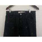 Zadig & Voltaire Brockenbow Zadig Voltaire Ritz Jeans Embellished Floral Black Distressed Size 26 Photo 2