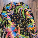 Farm Rio • Macaw Island Dress long sleeve maxi black cross stitch print Photo 15