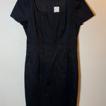 J.Crew NWT  Tailored Square-Neck Sheath Dress‎ Black Size 12 Photo 0