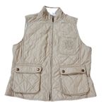 Ralph Lauren NEW Lauren Ralph Laurel LRL Reversible Vest Quilted Tan White Medium Petite Photo 8