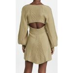 Free People  Womens Sweater Olive Green Emmaline Balloon Sleeve Mini Dress Size M Photo 8
