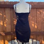 New Elegant Black Exposed Stitching Layered Square Neck Spaghetti Strap Dress L Gray Size L Photo 6