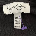Jessica Simpson Shirt Dress Textured Knit Side Slits Short Sleeve Black XXL Photo 2