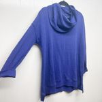 Andrew Marc  Cowl Neck Ribbed Blue Women's Sweater Size Medium 3/4 Sleeve Photo 4