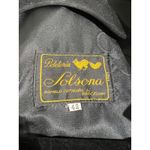 Peletaria Solsona Spain Black Leather Jacket Western Style Button Front Size 42 Photo 3