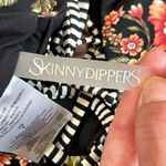 Skinny Dippers Lace Up Floral Swim Suit Small Black Photo 8