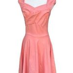 MUXXN Peach 50s Style Swing Fit Flare Cap Sleeve Dress Rockabilly Sz Small‎ Photo 0