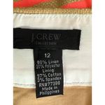 J.Crew Delfine Woven Weave Striped Straight Pencil Knee Skirt Slit 12 Tan Pink Photo 8